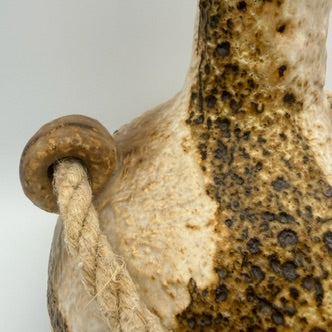 Dümler & Breiden Fat Lava Vase 1105-22 I Kordel-Dekor Braun Beige Schwarz I WGP Kunstkeramik Mid-Century ca. 1970 Dümler & Breiden