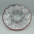 Erwin Gaschler Studioglas Schale I Unikat 1989 Signiert I Rostrot Rosé I Glaskunst Modern Art I 24,5 cm E. Gaschler