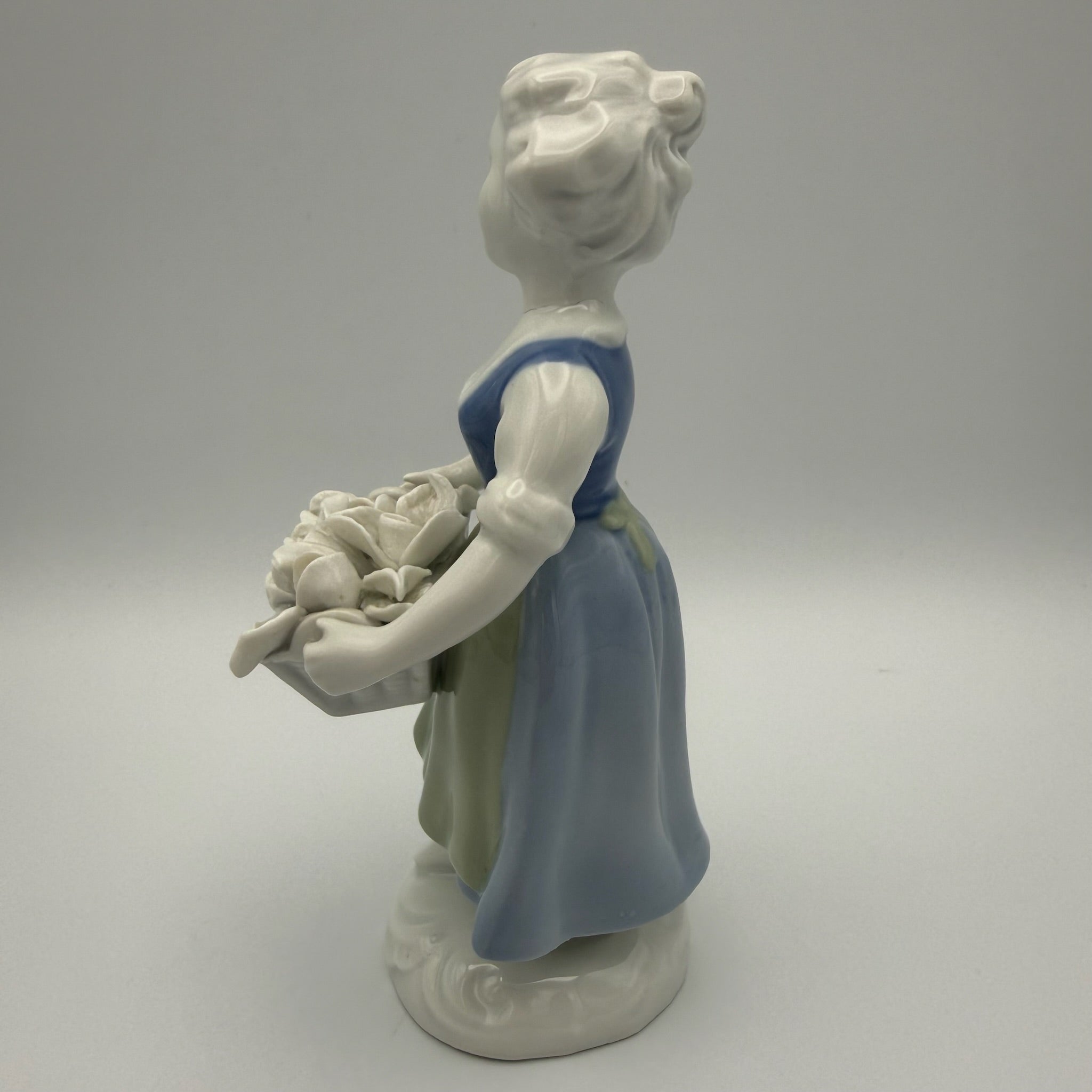Vintage Gerold Porzellan Figur Mädchen mit Blumenkorb Bavaria Handbemalt 50er Gerold Porzellan