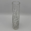 Vintage Kristallglas Vase I Zylindrisch I Geometrischer Schliff I Eisboden I 22 cm Showroom Ansbach
