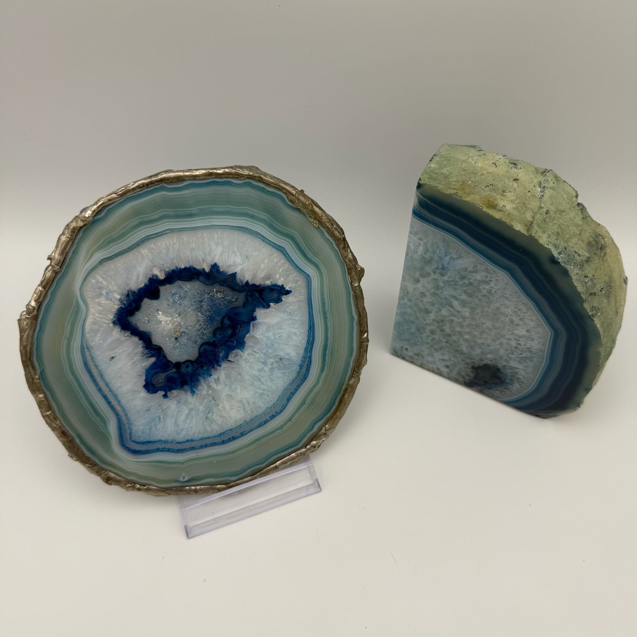 Große Achat Geode I Amethyst Kristall Zentrum I Poliertes Paar I Naturobjekt I 1 kg Showroom Ansbach