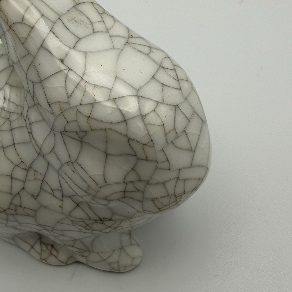 Lichte VEB Porzellan Hase I DDR Design I Walter Bosse Stil I Craquelé I Signiert I 7 cm Lichte VEB