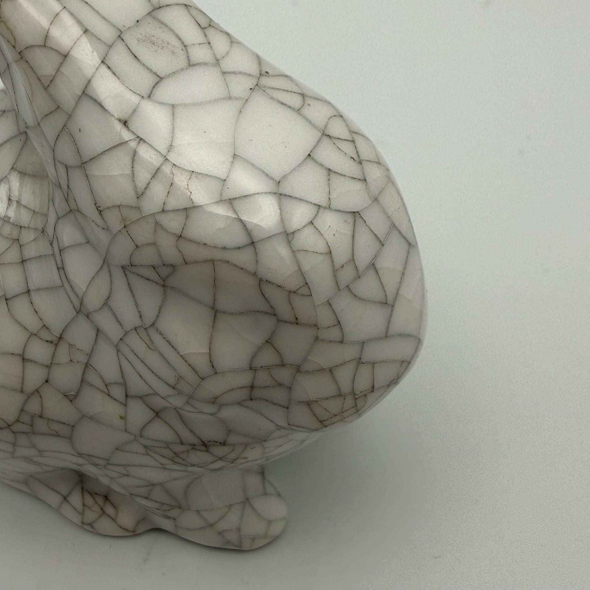 Lichte VEB Porzellan Hase I DDR Design I Walter Bosse Stil I Craquelé I Signiert I 7 cm Lichte VEB