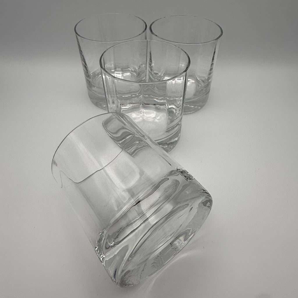 4x Vintage Whiskygläser Set Klar Bleikristall Whiskybecher Tumbler schwer 1544g Showroom Ansbach