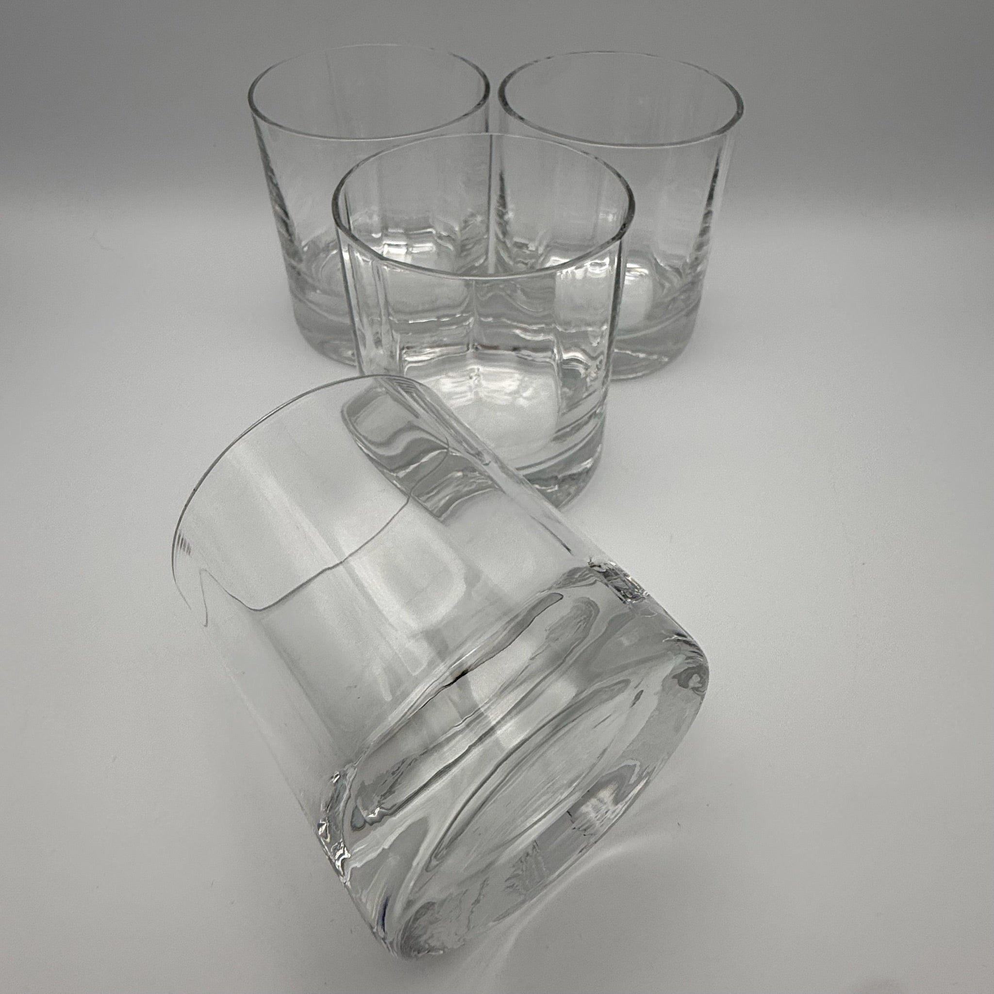 4x Vintage Whiskygläser Set Klar Bleikristall Whiskybecher Tumbler schwer 1544g Showroom Ansbach