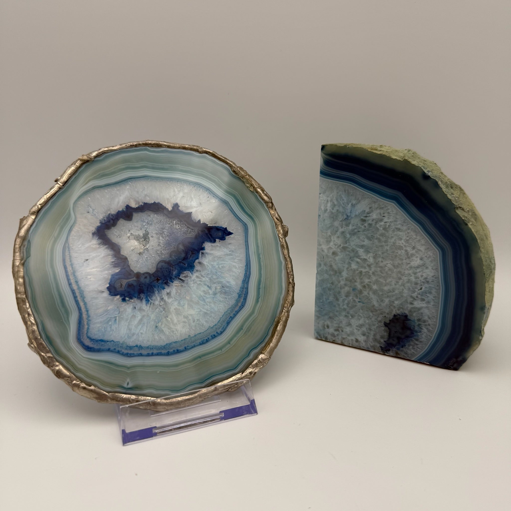 Große Achat Geode I Amethyst Kristall Zentrum I Poliertes Paar I Naturobjekt I 1 kg Showroom Ansbach