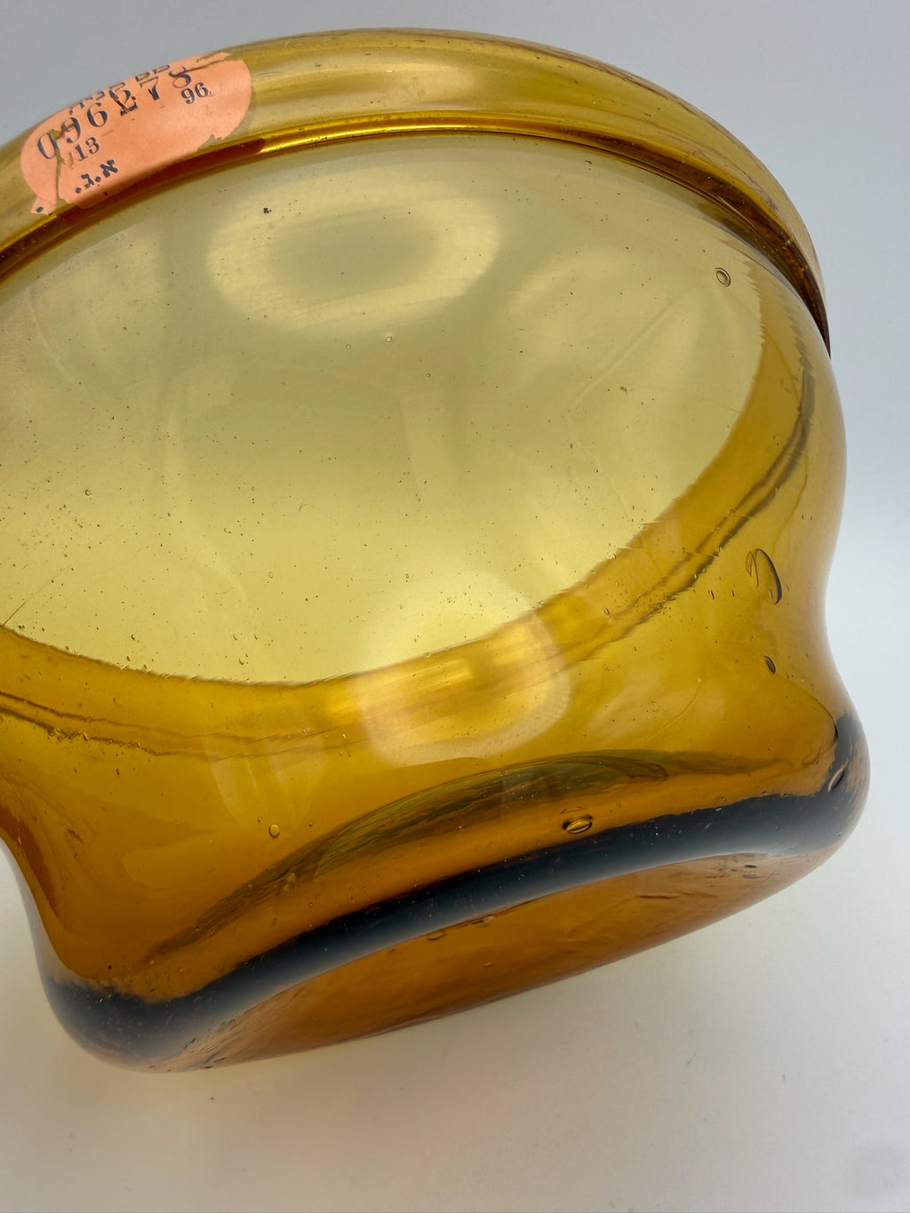 Vintage Judaica Glas Schale Israel Luxus Steuermarke Bat Sheva Mundgeblasen 60er Showroom Ansbach