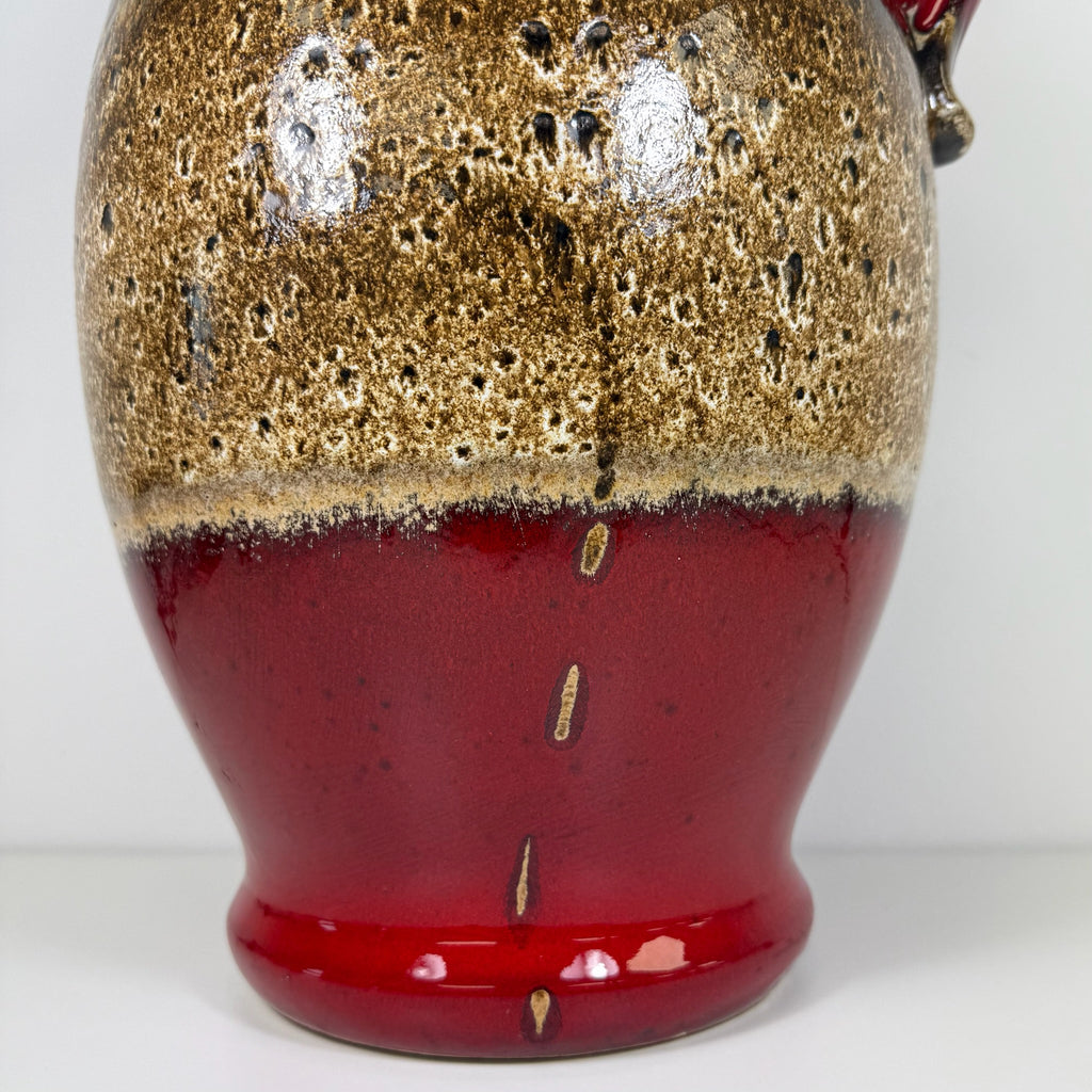 XL Scheurich Fat Lava Bodenvase 601-49 I West Germany I 49 cm I Keramikvase Rot Braun Scheurich
