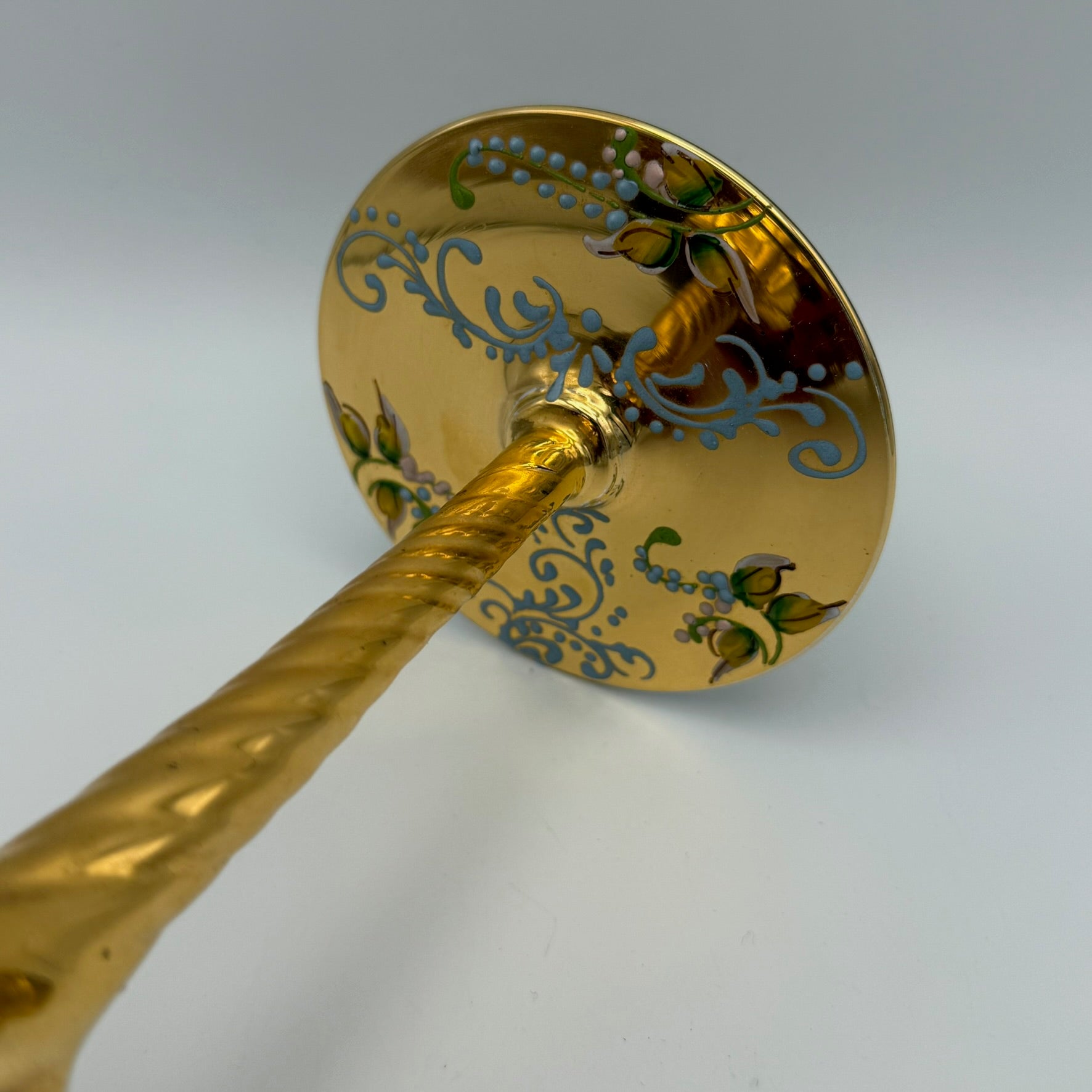 Großer Böhmischer Prunkpokal 23cm Rubinrot Goldstaffage Emaille Römer Showroom Ansbach