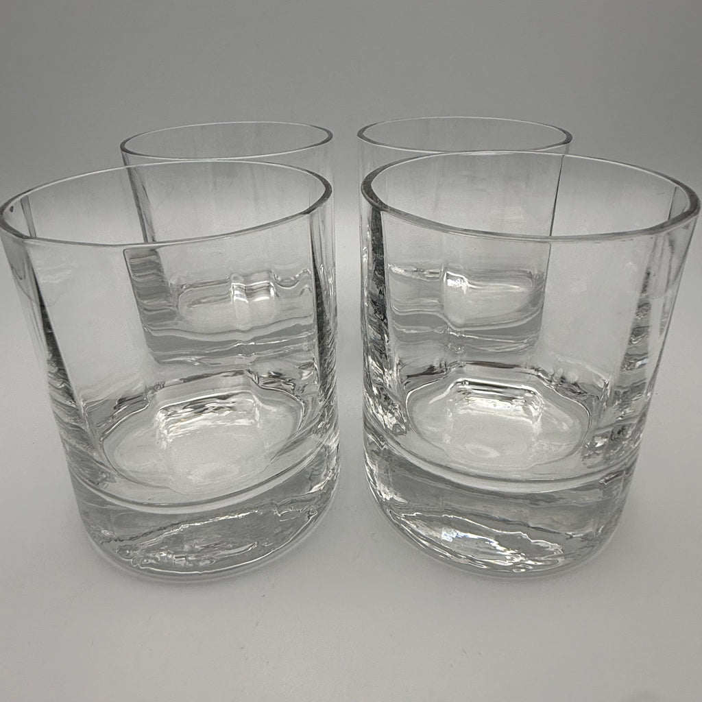 4x Vintage Whiskygläser Set Klar Bleikristall Whiskybecher Tumbler schwer 1544g Showroom Ansbach