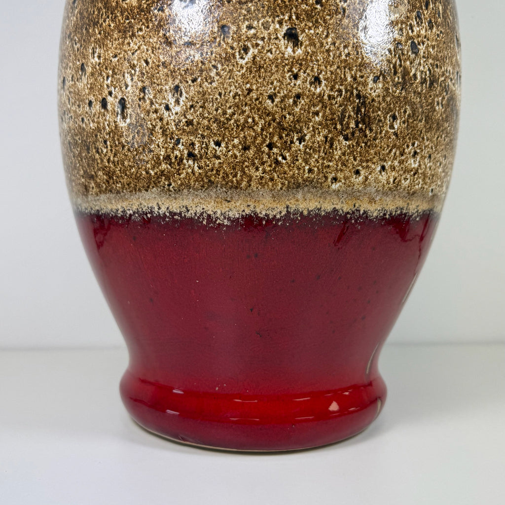 XL Scheurich Fat Lava Bodenvase 601-49 I West Germany I 49 cm I Keramikvase Rot Braun Scheurich