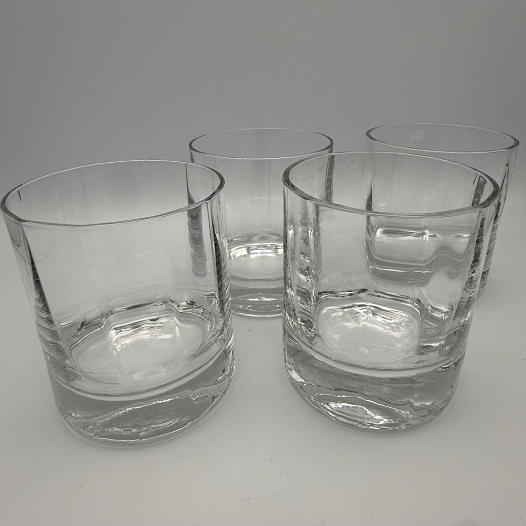 4x Vintage Whiskygläser Set Klar Bleikristall Whiskybecher Tumbler schwer 1544g Showroom Ansbach