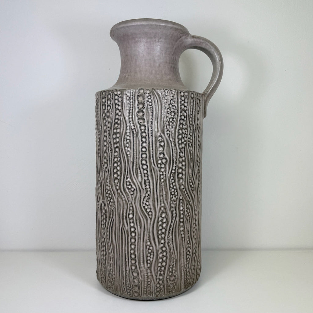 XL Carstens Tönnieshof Bodenvase 45 cm I Modell 7652-45 I Brutalismus Relief Vase Beige Grau 1970er West German Pottery I Makellos Carstens Tönnieshof