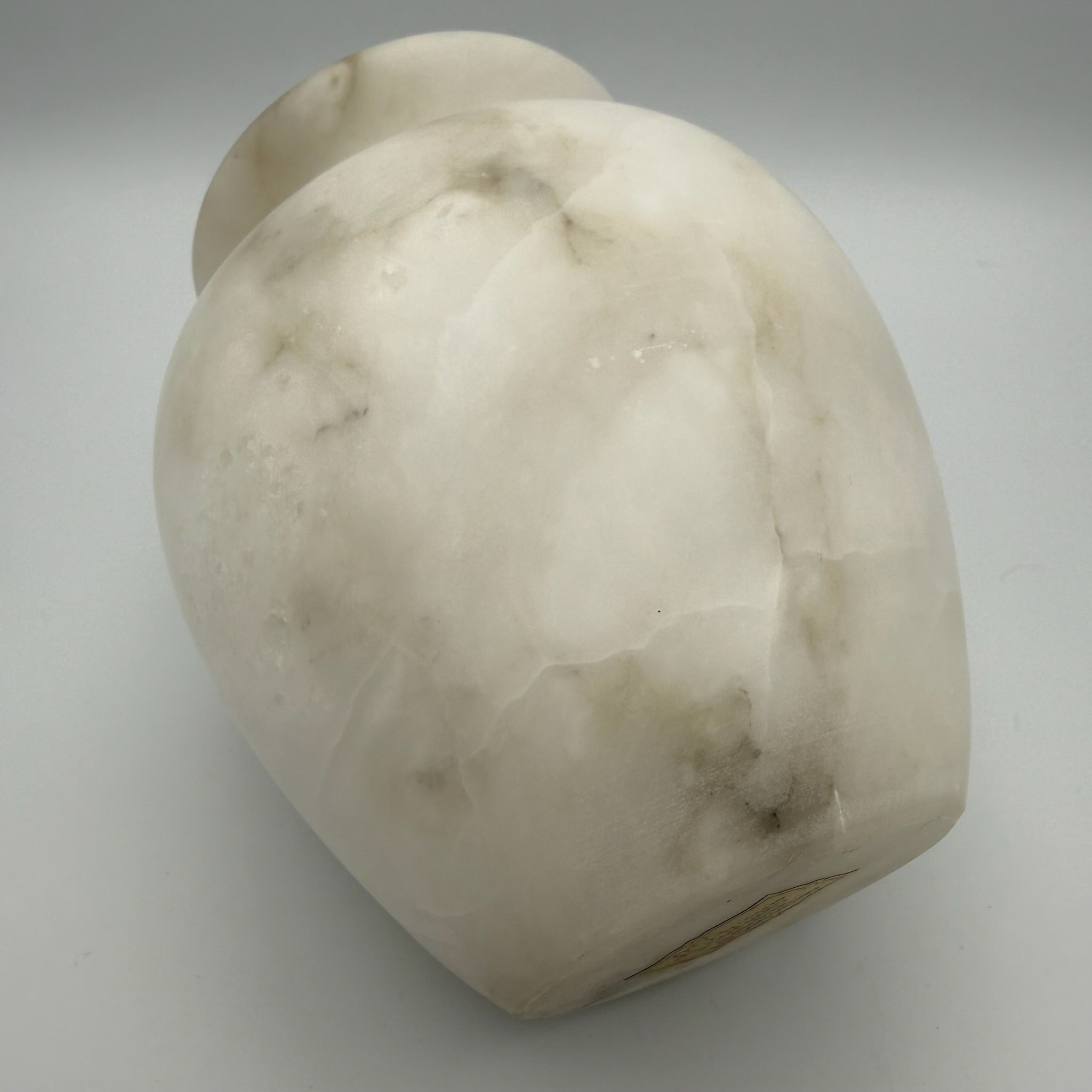 Alabaster Vase I Volterra Italien I Handarbeit I Bernstein-Optik I Schwer I 11,5 cm Showroom Ansbach
