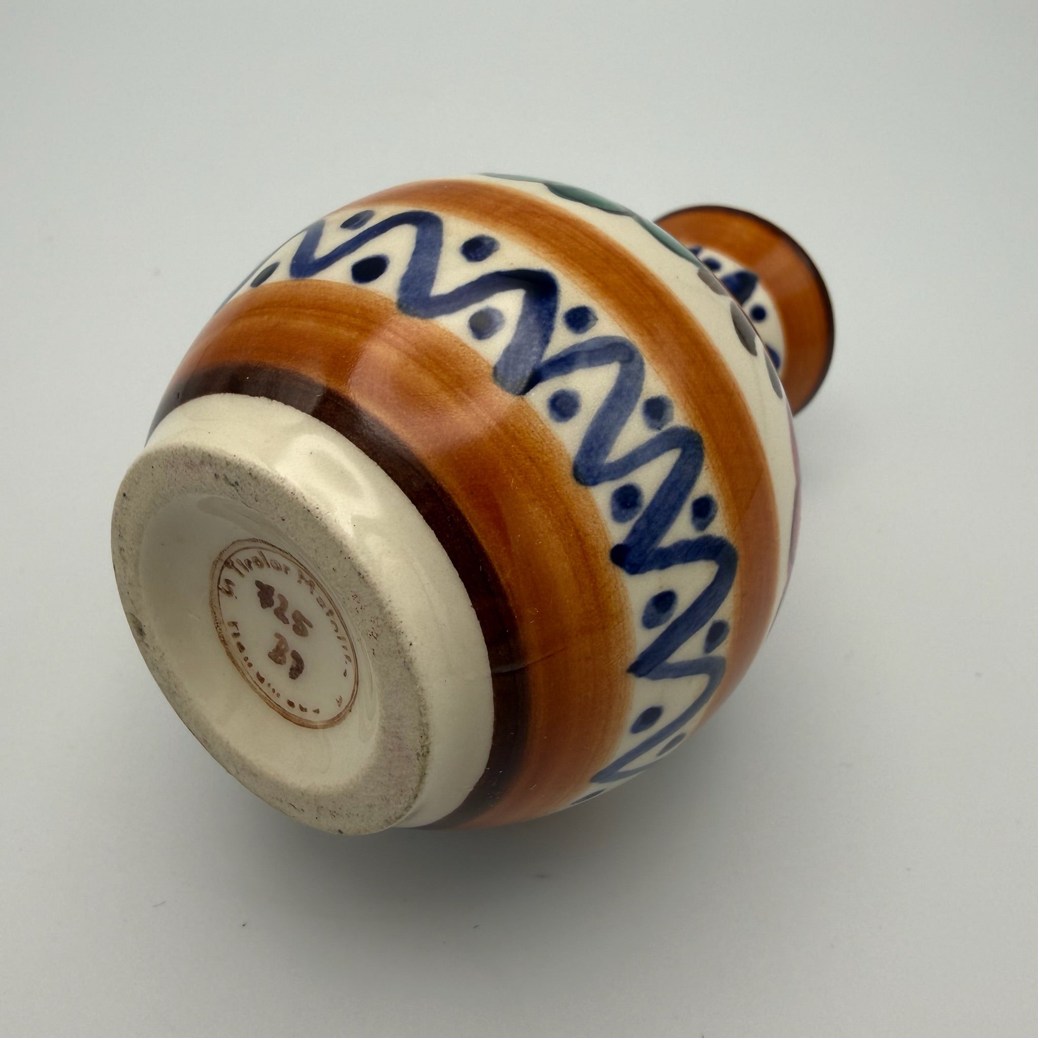 Vintage Tiroler Majolika Schwaz Vase Handbemalt Alpenblumen Keramik 50er 60er Tiroler Mojolika
