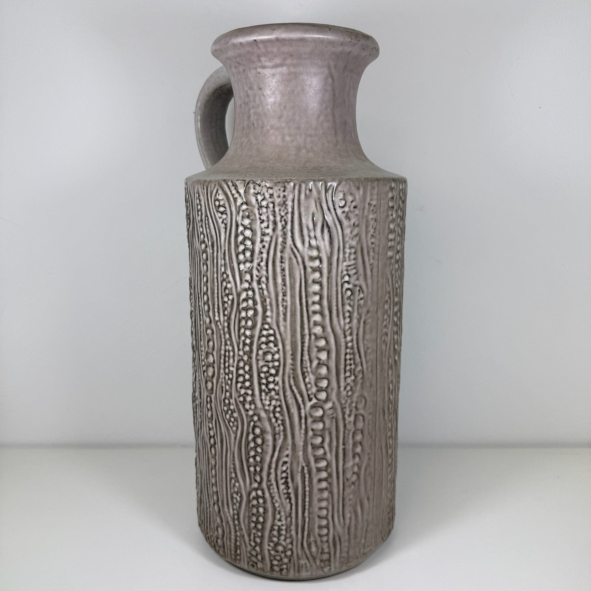 XL Carstens Tönnieshof Bodenvase 45 cm I Modell 7652-45 I Brutalismus Relief Vase Beige Grau 1970er West German Pottery I Makellos Carstens Tönnieshof