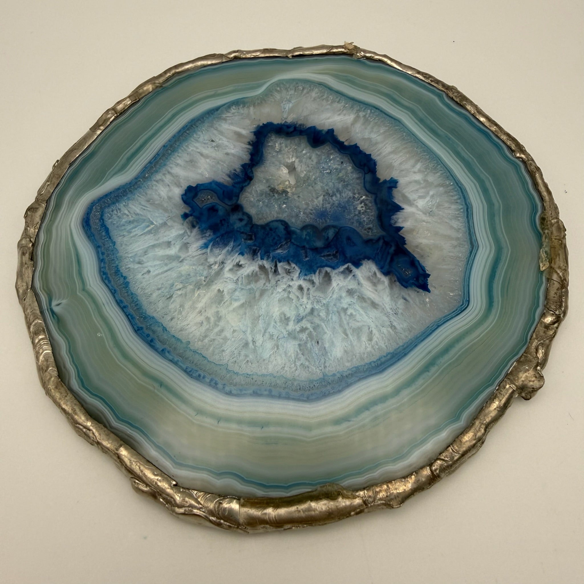 Große Achat Geode I Amethyst Kristall Zentrum I Poliertes Paar I Naturobjekt I 1 kg Showroom Ansbach