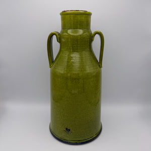 Ikonische Baldelli XL Henkelkanne 1960er I Grüne Mid-Century Keramik Karaffe mit Korken I Italy Modernist Design 31 cm I Top-Zustand