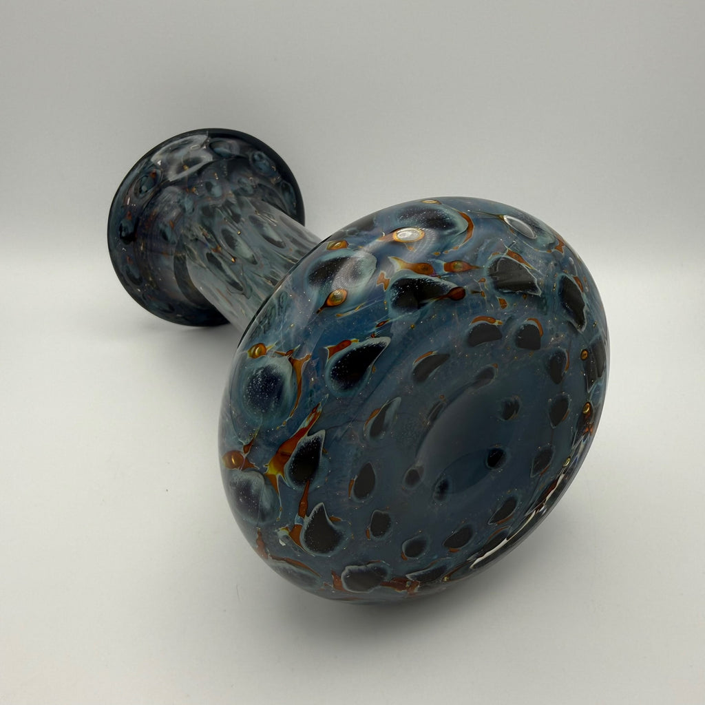 Eisch Studioglas Vase I Signiert & Etikett I Iridisierend Poesie in Glas 70er 80er I Handarbeit 22,3 cm Glashütte Eisch