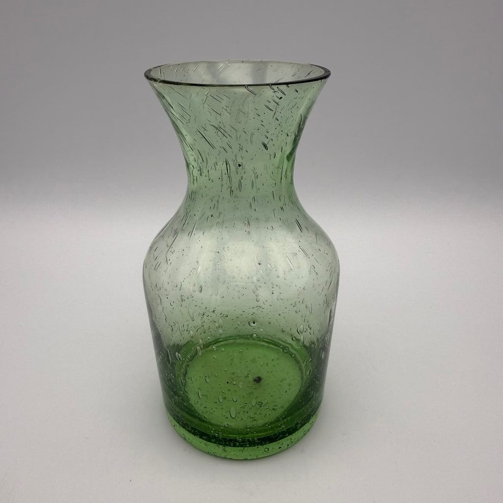 Kleine Vintage Bullicante Vase Grün I Blasenglas Solitärvase 1970er I Mid-Century Moosgrün Kunstglas 11,7 cm Showroom Ansbach