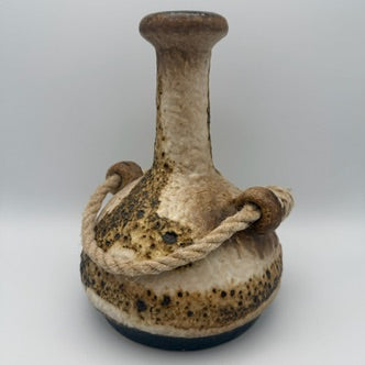 Dümler & Breiden Fat Lava Vase 1105-22 I Kordel-Dekor Braun Beige Schwarz I WGP Kunstkeramik Mid-Century ca. 1970 Dümler & Breiden