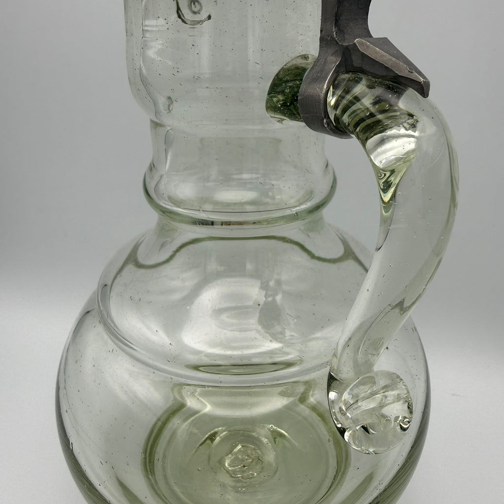 Antikes Waldglas Wein Krug I Zinndeckel I Mundgeblasen Abriss I Historismus um 1900 I 25 cm Showroom Ansbach