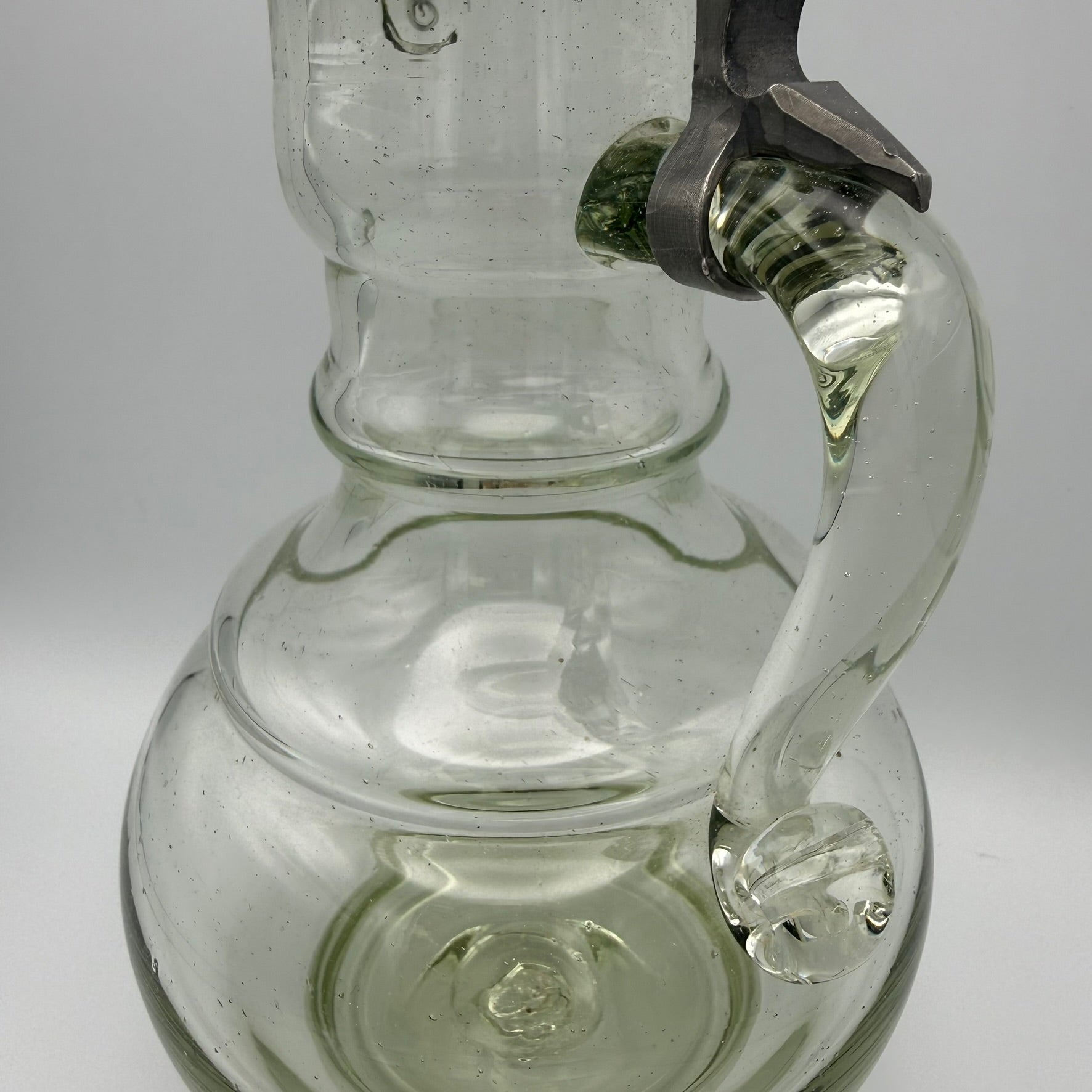 Antikes Waldglas Wein Krug I Zinndeckel I Mundgeblasen Abriss I Historismus um 1900 I 25 cm Showroom Ansbach