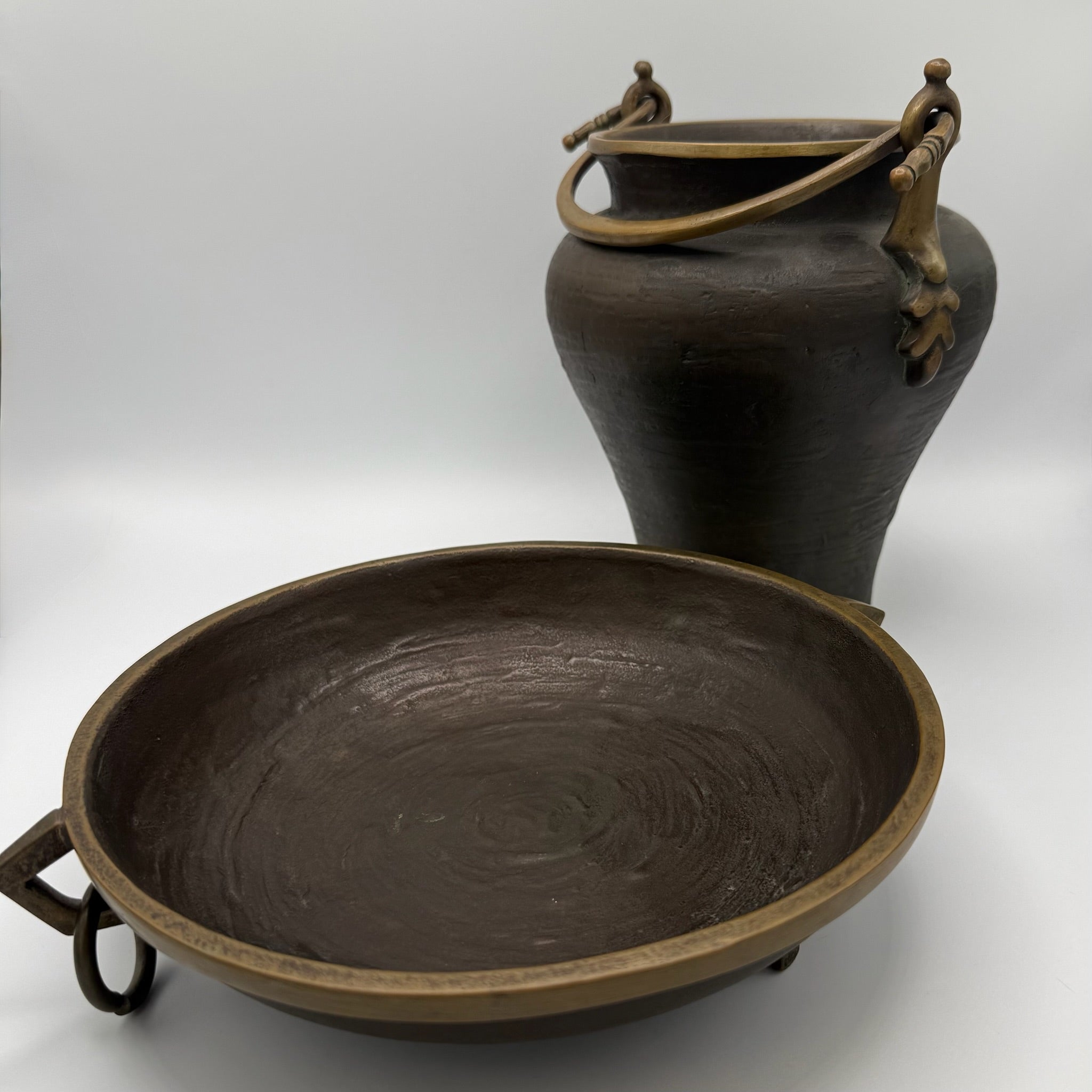 Antikes Bronze Prunk Set I Schale & Henkelkrug I Historismus um 1900 I Griechisch Römischer Stil I 5kg Massiv Showroom Ansbach