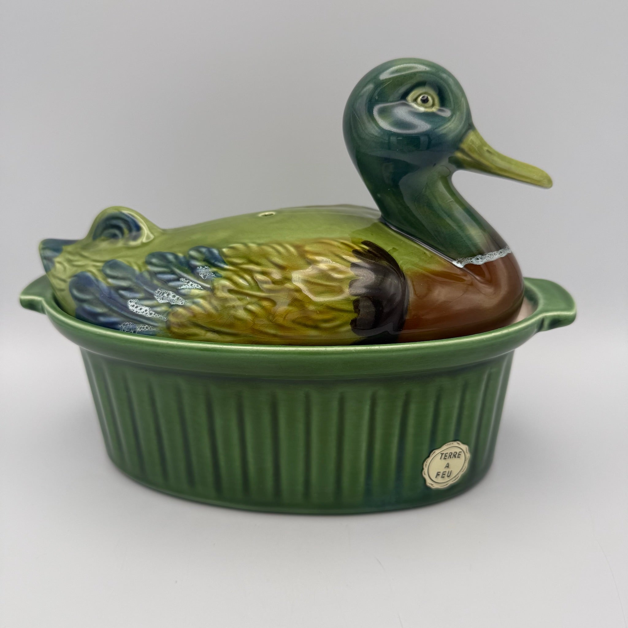 2er Set Frz. Ur-Pastetenformen 1950er I Ente & Fasan Terre a Feu I Unbenutzt Showroom Ansbach