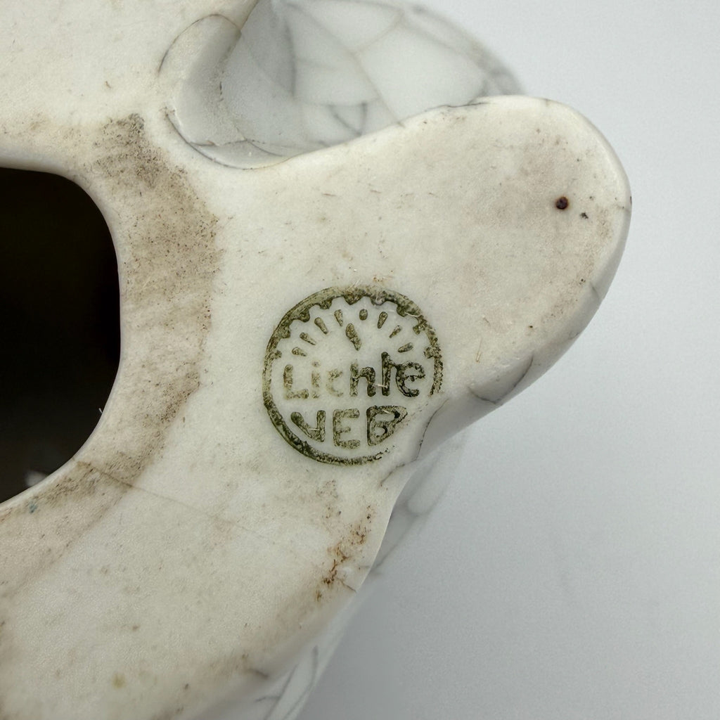 Lichte VEB Porzellan Hase I DDR Design I Walter Bosse Stil I Craquelé I Signiert I 7 cm Lichte VEB