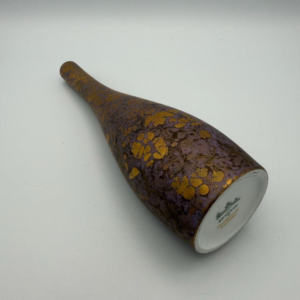 Rosenthal Prunkvase „Goldfeuer“ I Flieder I Handbemalt Hans Dresler I Vintage 70er/80er I Rarität Rosenthal