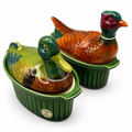 2er Set Frz. Ur-Pastetenformen 1950er I Ente & Fasan Terre a Feu I Unbenutzt Showroom Ansbach