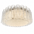 Kult Doria Leuchten Eisglas Plafonniere 40 cm I Monumentale Mid-Century Deckenlampe mit Glasröhren ca. 1960er Doria Leuchten