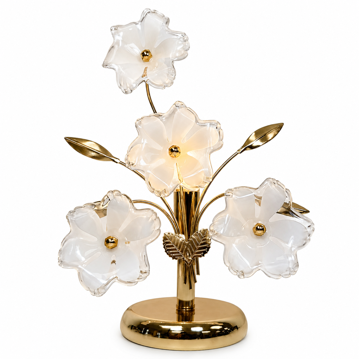 Paul Neuhaus Blüten Tischlampe I Modell 4521-10 I Romantische Florentiner Bouquet Lampe I Chrom & Acryl-Blüten Paul Neuhaus
