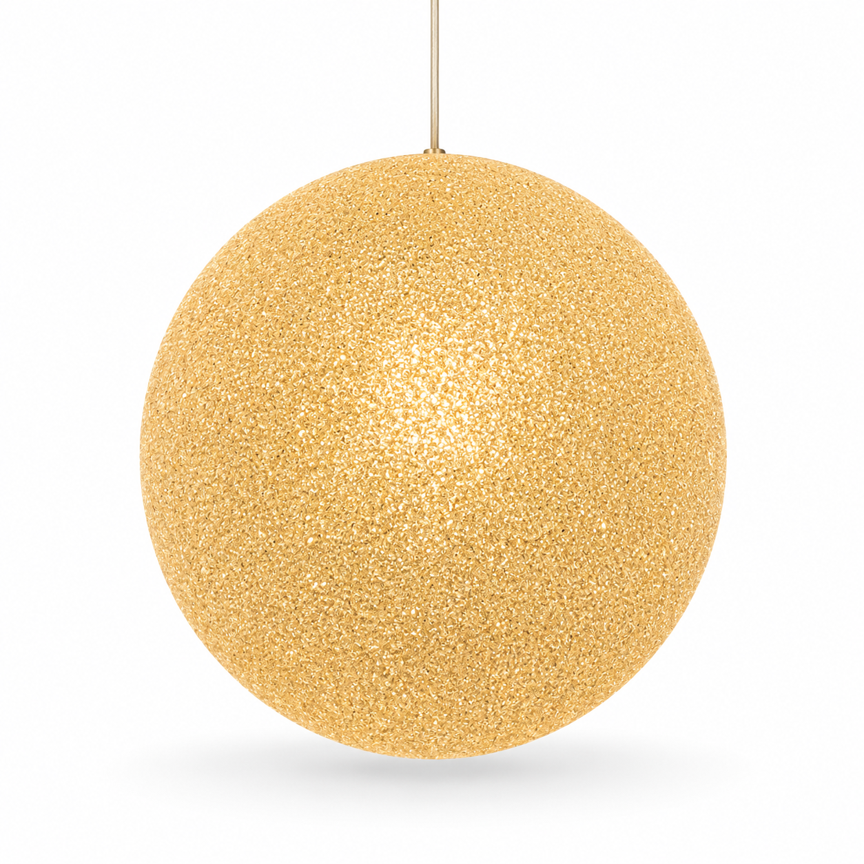Ikonische 70er Jahre Granulat Kugellampe I Funkelnde Acryl-Prismen Hängelampe I Mid-Century Space Age Pendelleuchte 30 cm Showroom Ansbach