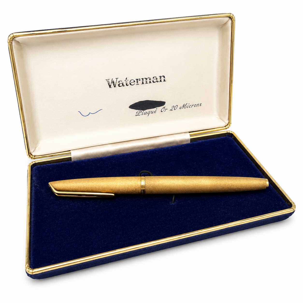 Waterman Concorde Füller I PLAQUE OR G 20 Microns I 18K Goldfeder I Vintage Etui Waterman