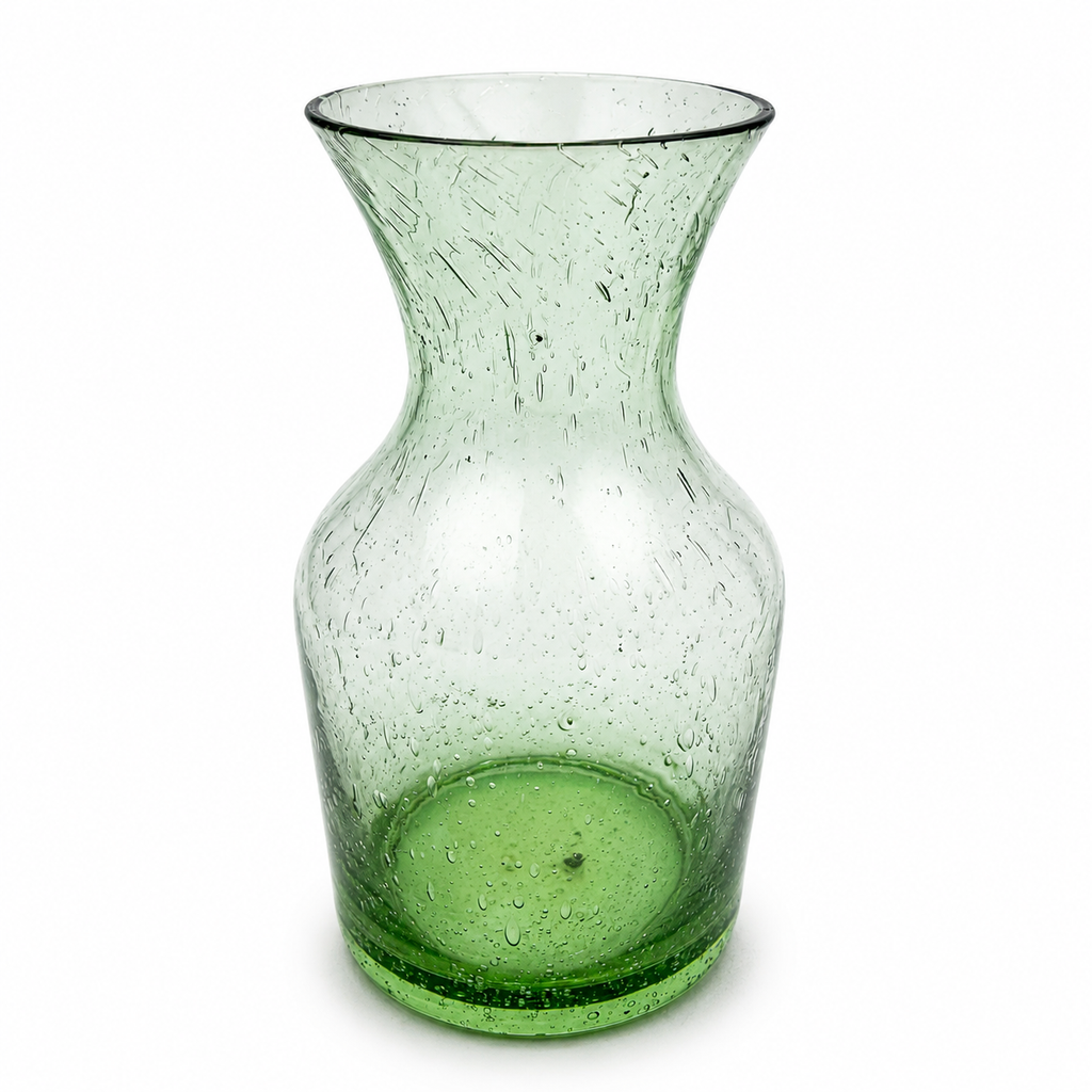 Kleine Vintage Bullicante Vase Grün I Blasenglas Solitärvase 1970er I Mid-Century Moosgrün Kunstglas 11,7 cm Showroom Ansbach