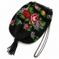 Antike Perlenhandtasche Biedermeier / Jugendstil I Handgestrickt Sandperlen Rosendekor I Lederfutter & Kette um 1900 Showroom Ansbach