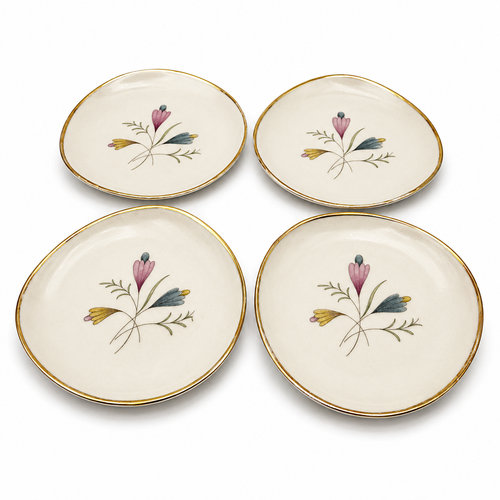 4er Set Mitterteich Bavaria Konfektteller I Nierenform 50er Jahre I Dekor 8305 I Mid-Century Vintage I 11,2 cm Mitterteich Bavaria