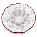 Erwin Gaschler Studioglas Schale I Unikat 1989 Signiert I Rostrot Rosé I Glaskunst Modern Art I 24,5 cm E. Gaschler