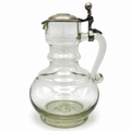 Antikes Waldglas Wein Krug I Zinndeckel I Mundgeblasen Abriss I Historismus um 1900 I 25 cm Showroom Ansbach
