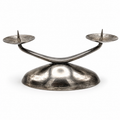 WMF Ikora Prunk-Kerzenleuchter I 2-flammig I Bauhaus- & Mid-Century-Klassiker I Versilbert I Originalzustand Patina I 1950er WMF