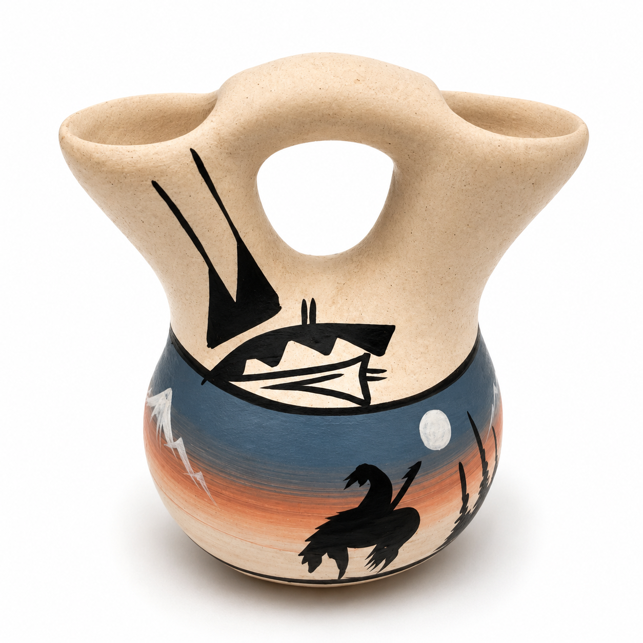Studio Keramik Doppelvase „Aydine“ I Organische Form I Handarbeit Unikat I Vintage I 8,5 cm Aydine