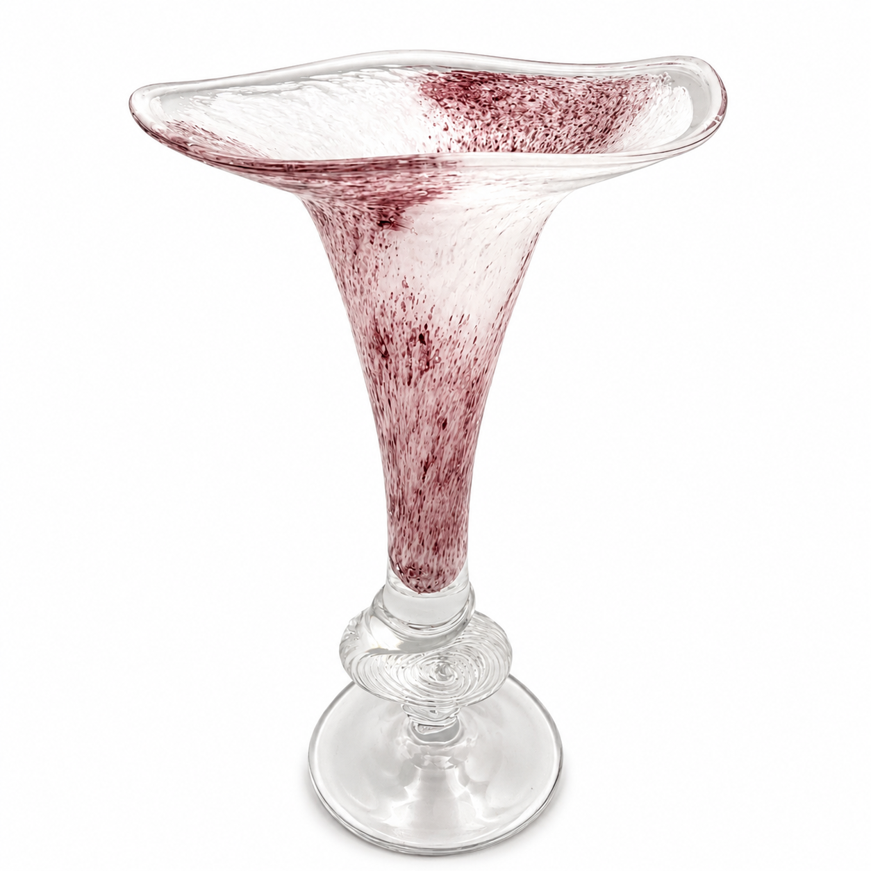 Große Studio Glas Vase I Handarbeit Unikat I Schneckenfuß Voluten I Brutalist I 31 cm Showroom Ansbach