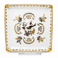 Antiker Limoges Teller I Quadratisch I Vögel Handbemalt I Chavagnac I Um 1900 Limoges