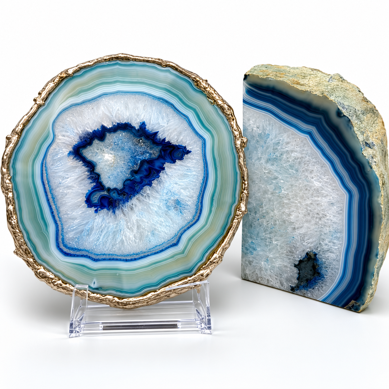 Große Achat Geode I Amethyst Kristall Zentrum I Poliertes Paar I Naturobjekt I 1 kg Showroom Ansbach