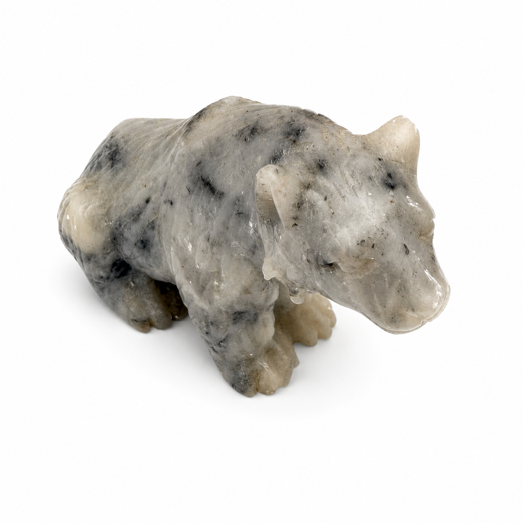 Antike Inuit Speckstein Figur I Bär I Kanada Eskimo Kunst I Handarbeit I 10 cm Showroom Ansbach