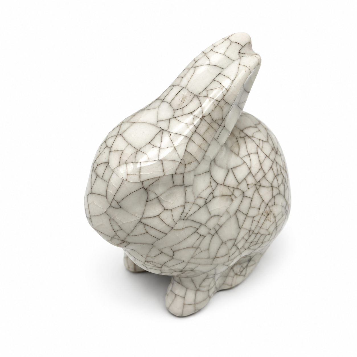 Lichte VEB Porzellan Hase I DDR Design I Walter Bosse Stil I Craquelé I Signiert I 7 cm Lichte VEB
