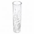Vintage Kristallglas Vase I Zylindrisch I Geometrischer Schliff I Eisboden I 22 cm Showroom Ansbach