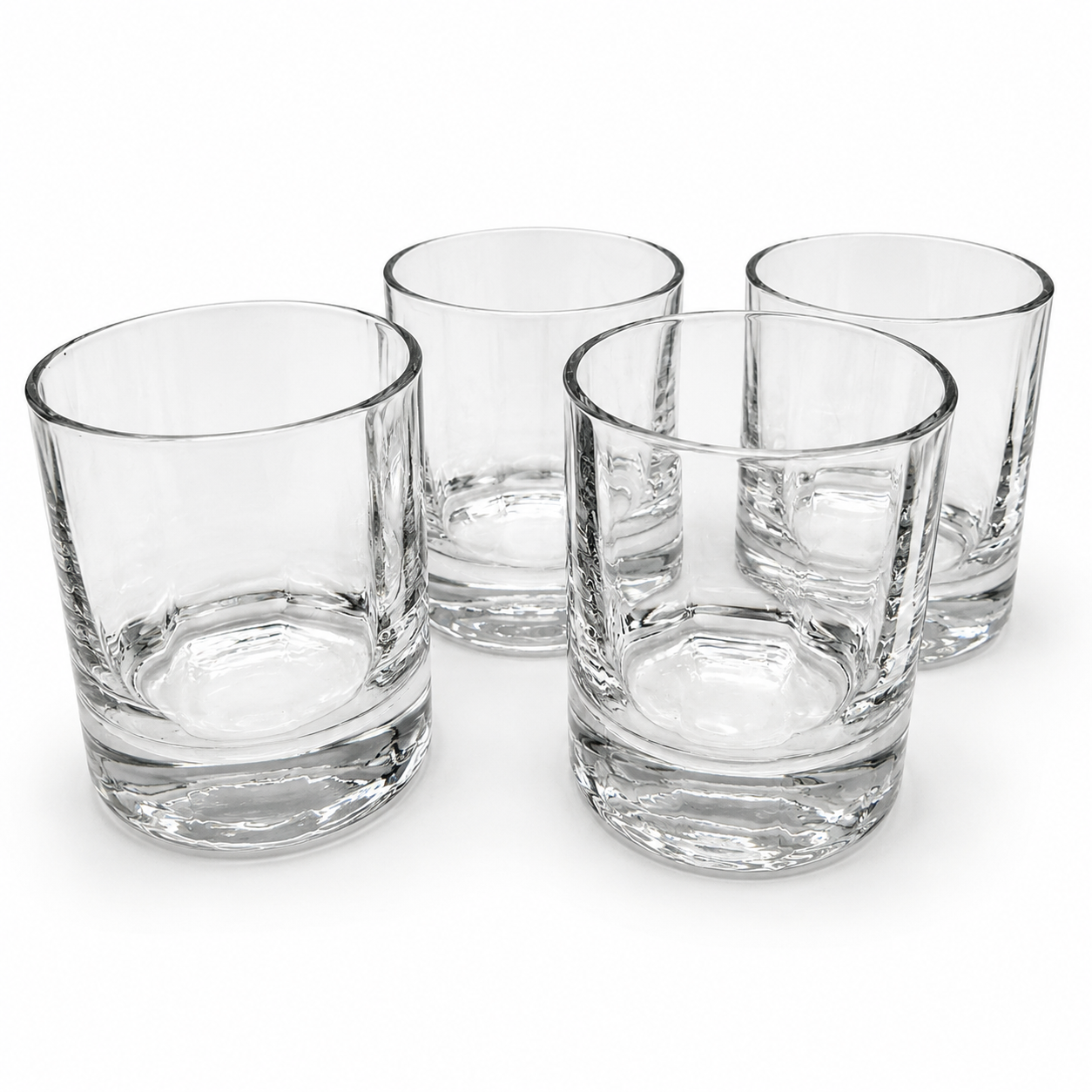 4x Vintage Whiskygläser Set Klar Bleikristall Whiskybecher Tumbler schwer 1544g Showroom Ansbach